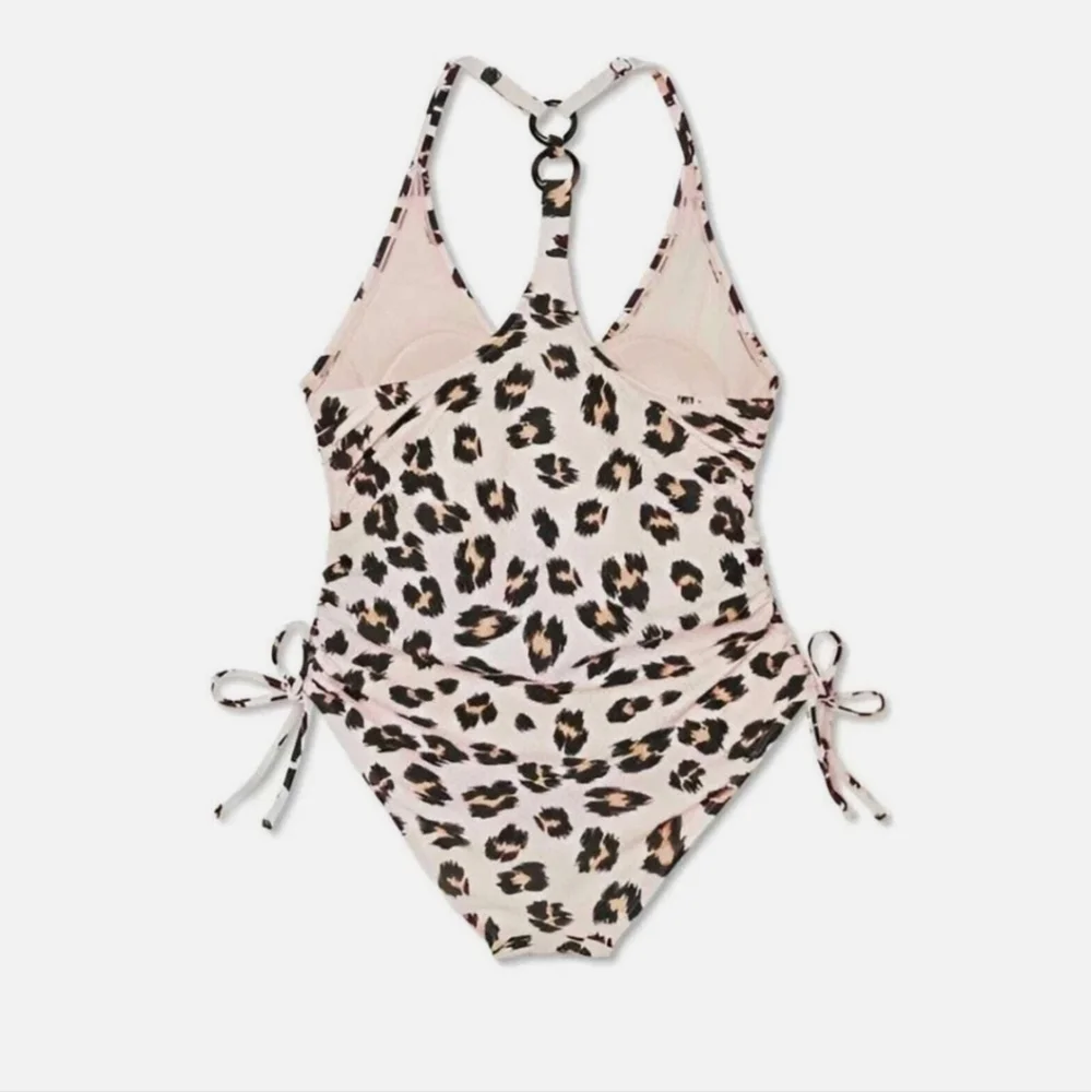 Kona Sol Women's Leopard Print One Piece Swimsuit Size XL